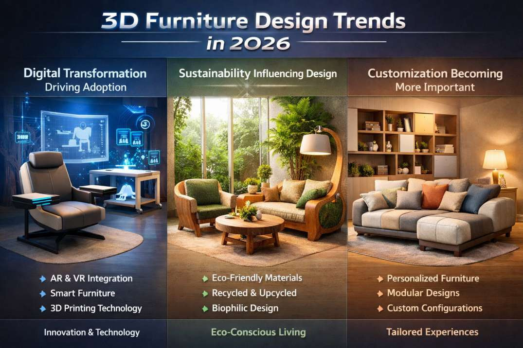 3D furniture design trends shaping innovation in 2026