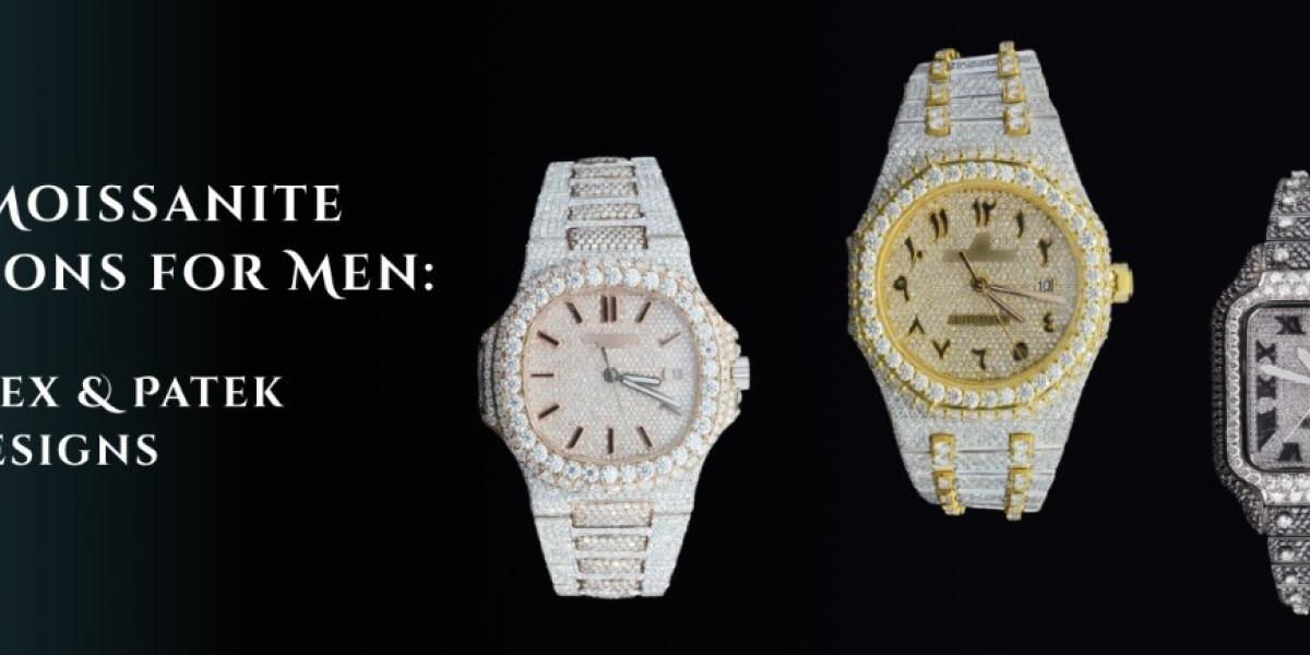 Moissanite Watch Collections for Men: AP, Cartier, Rolex & Patek Inspired