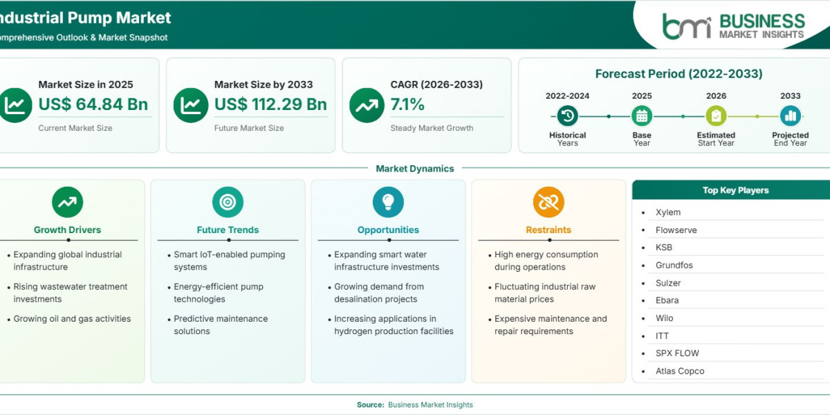 Industrial Pump Market Forecast Highlights US$112.29 Billion Growth by 2033